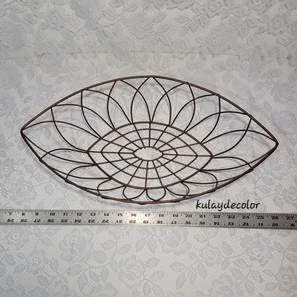 Vintage Large Metal Wire Fruit Basket 17.25